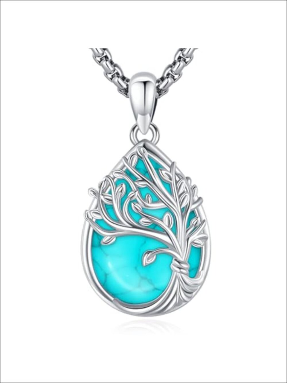 Sterling Silver Tree of Life Pendant Necklace Abalone Moonstone Jewelry for